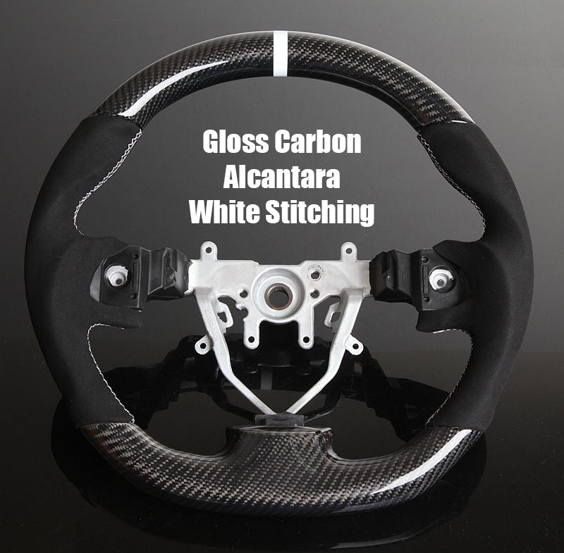 2008-14 WRX/STI Carbon Fiber D-Shape Steering Wheel - SubieFlow