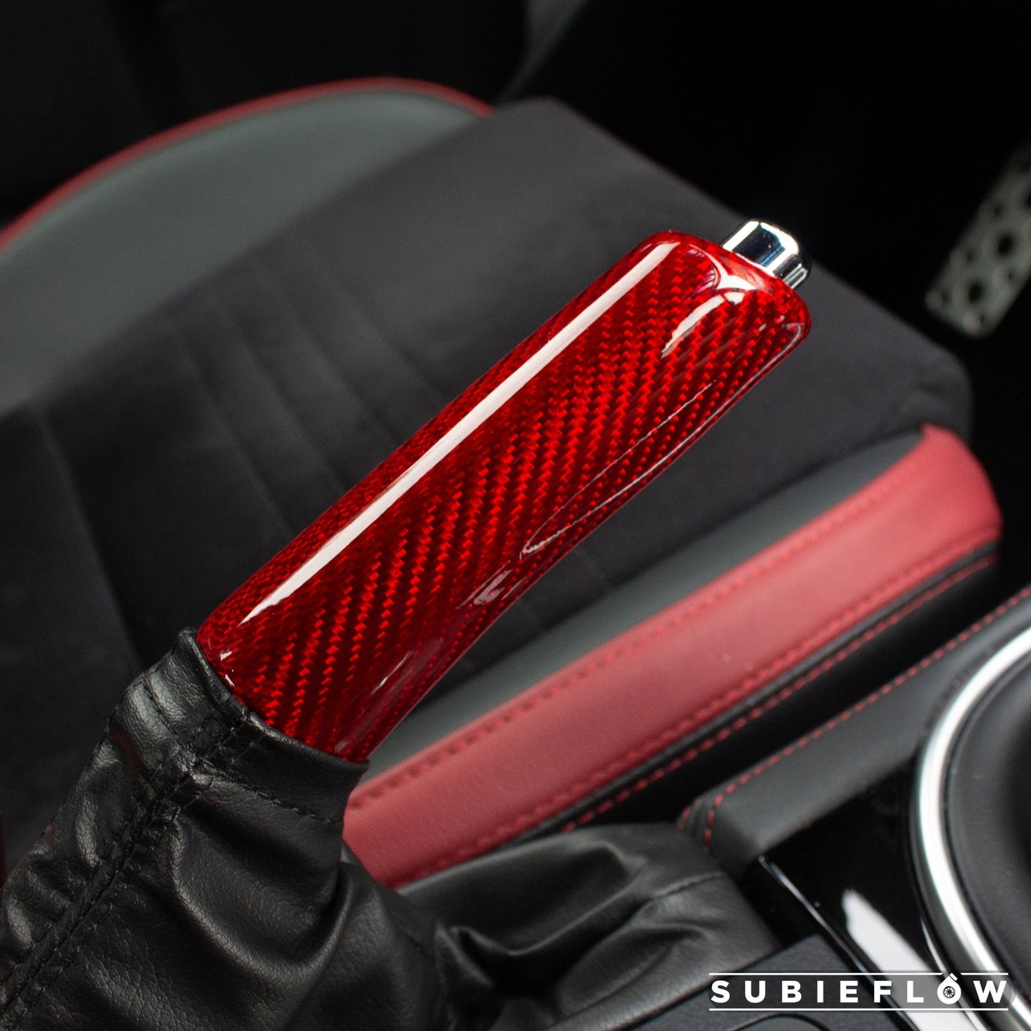 2008-2024 Subaru WRX/STi Red Carbon Fiber Ebrake Handle 2013-20 BRZ/FR-S - SubieFlow