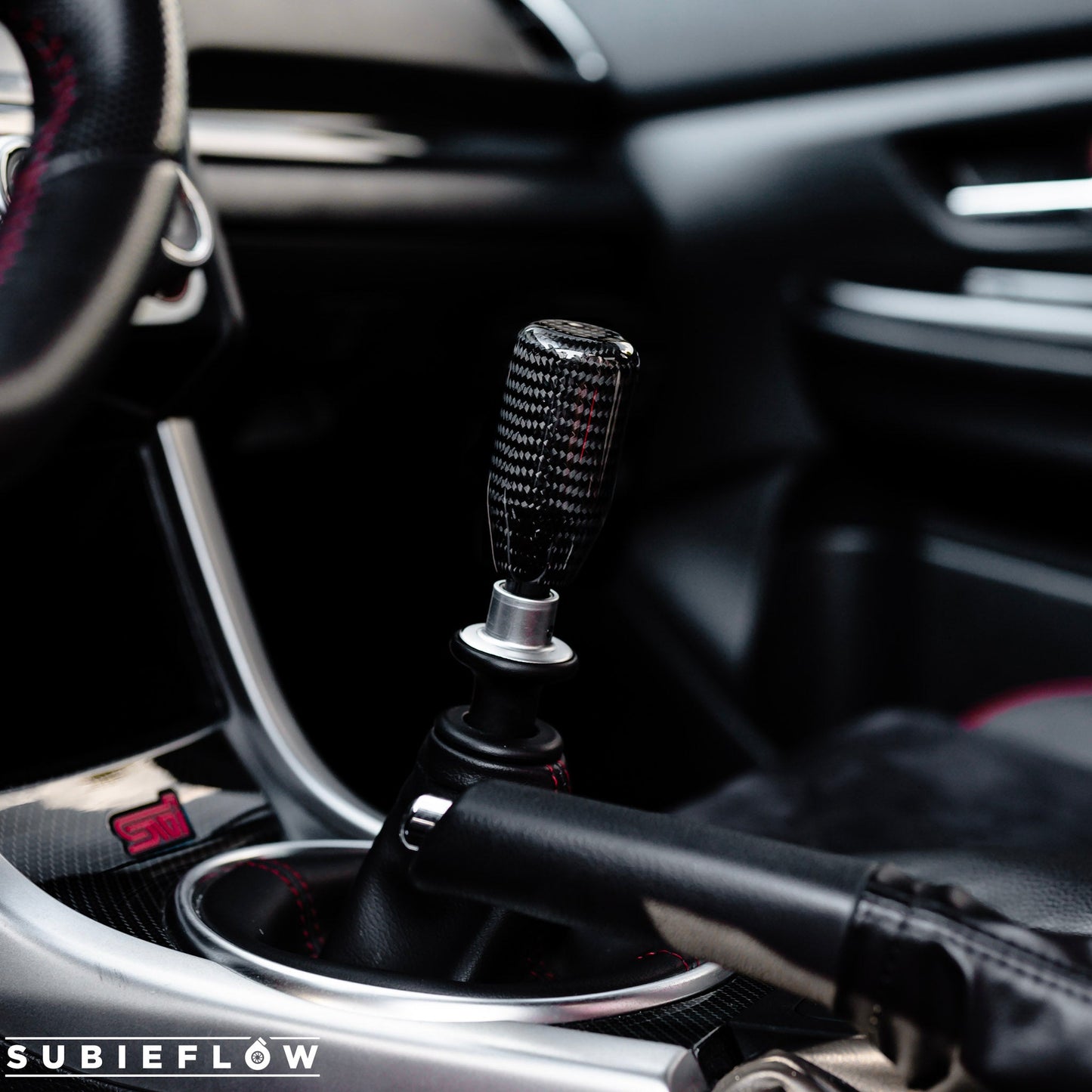 Black Carbon Fiber Handle Shift Knob - SubieFlow