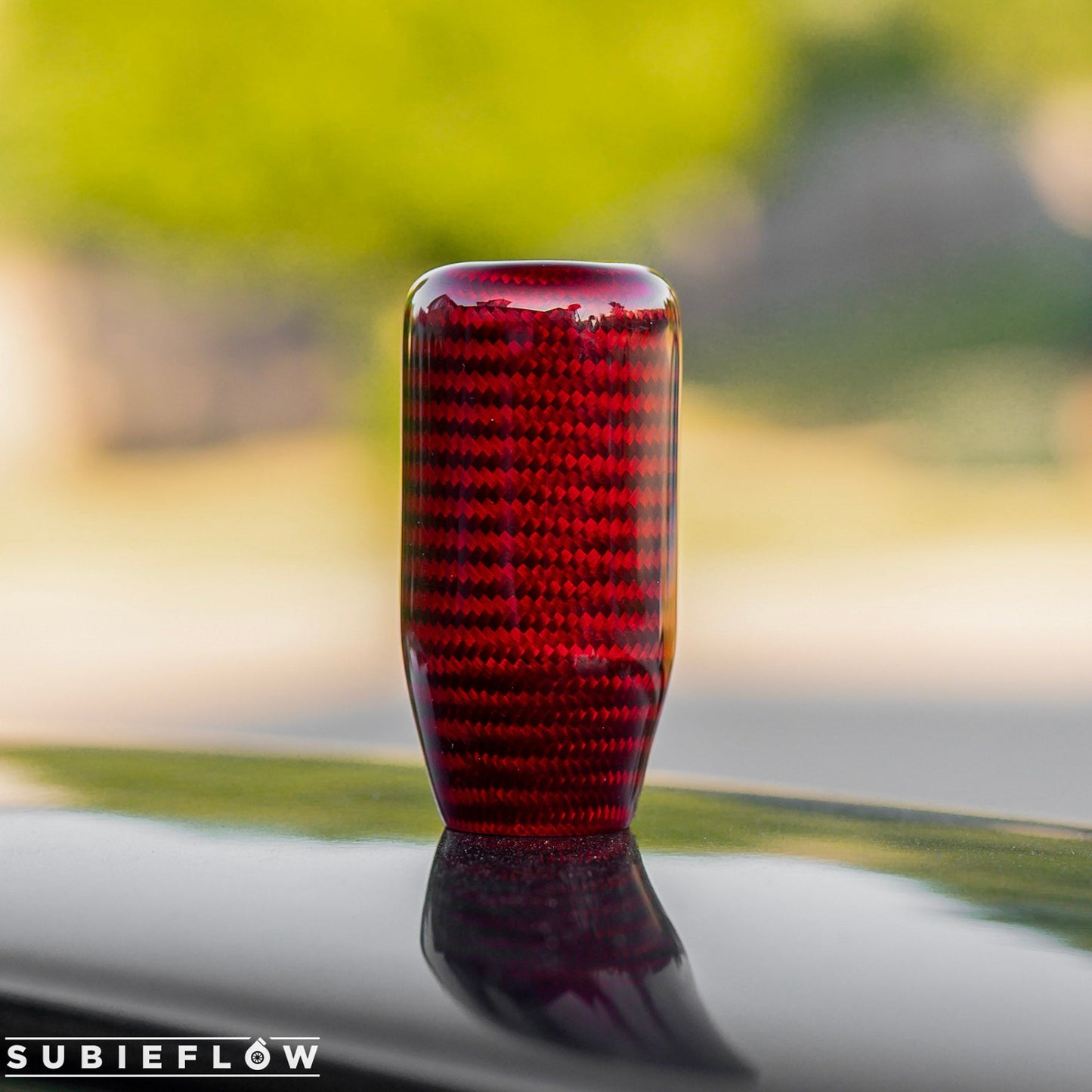 Red Carbon Fiber Handle Shift Knob - SubieFlow