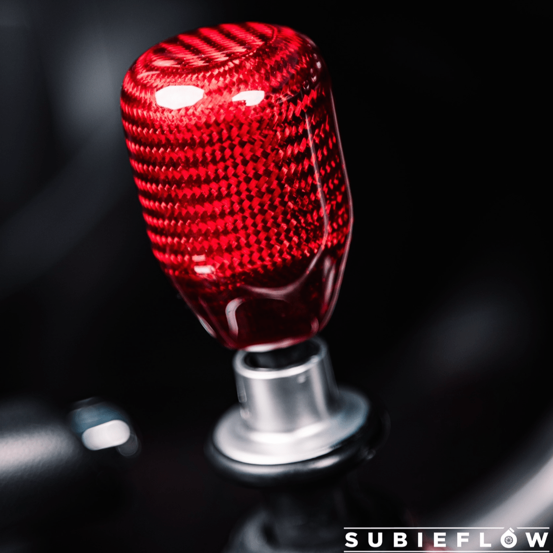 V2 Red Carbon Fiber Shift Knob - SubieFlow