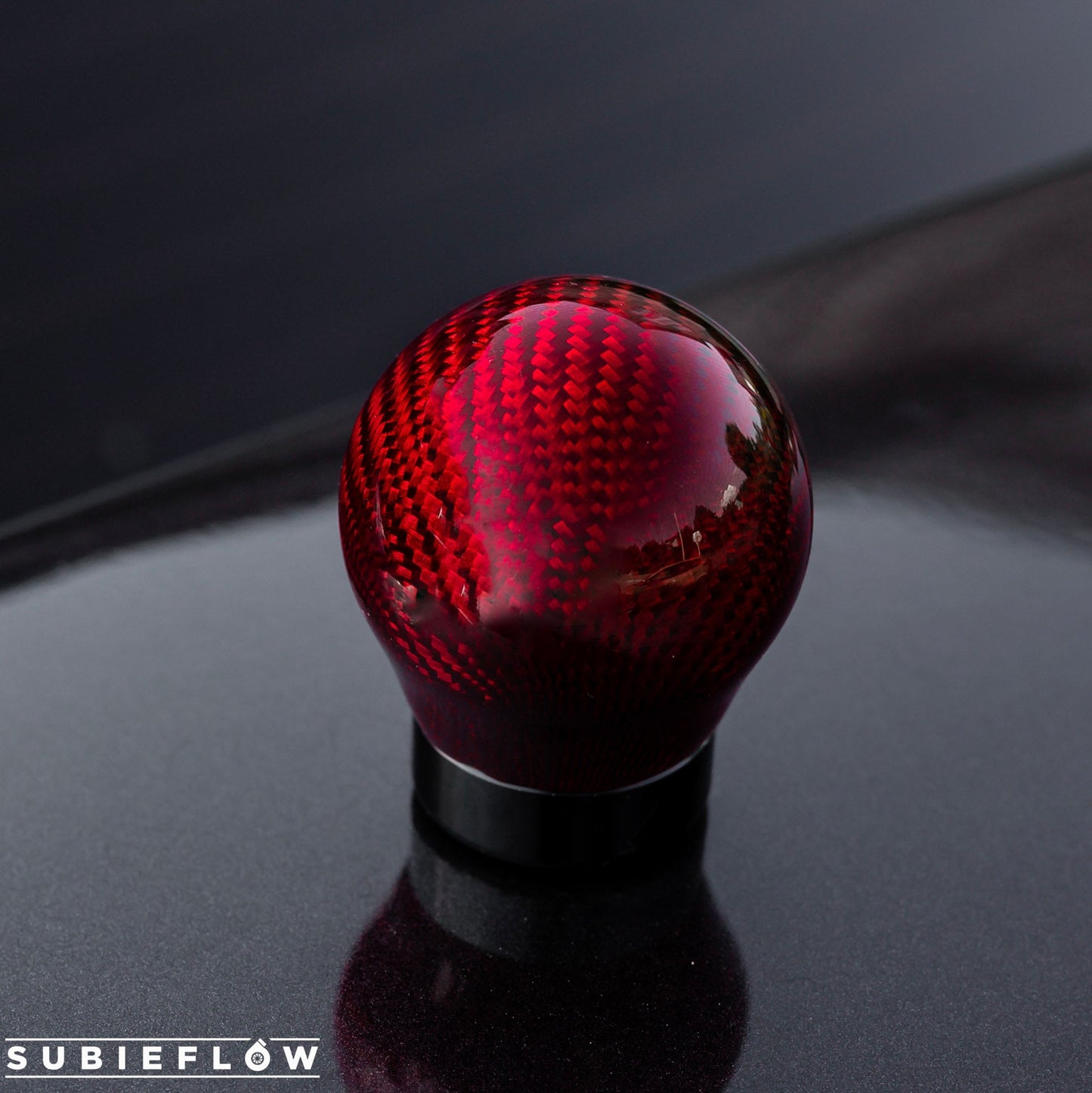 Weighted Red Carbon Fiber Shift Knobs - SubieFlow