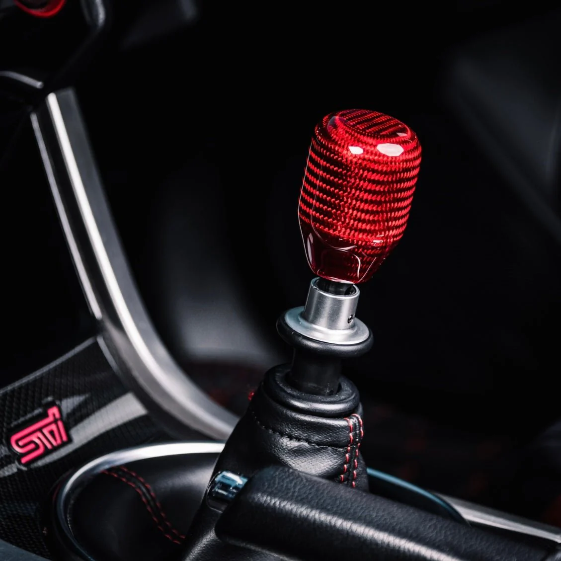 subaru wrx sti red carbon fiber shift knob m12x1.25