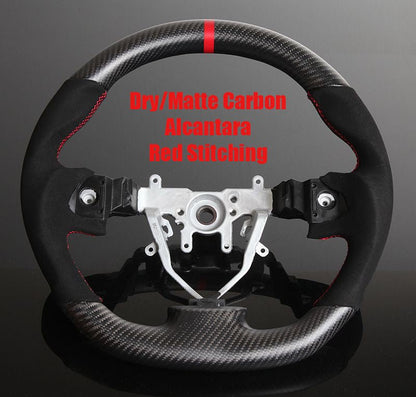2008-14 WRX/STI Carbon Fiber D-Shape Steering Wheel - SubieFlow