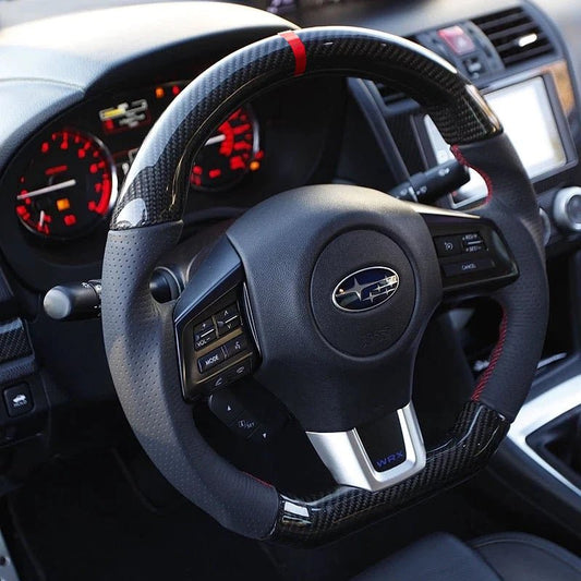 2015-21 Carbon D-Shape Steering Wheel - SubieFlow