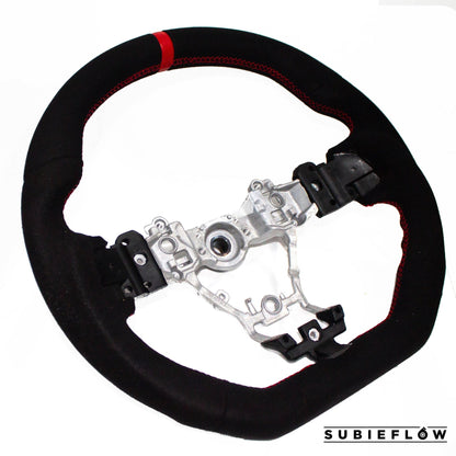 2015-21 Full Alcantara D-Shape Steering Wheel - SubieFlow