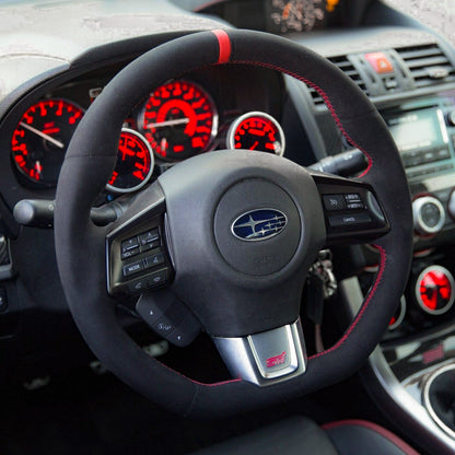 2015-21 Full Alcantara D-Shape Steering Wheel - SubieFlow