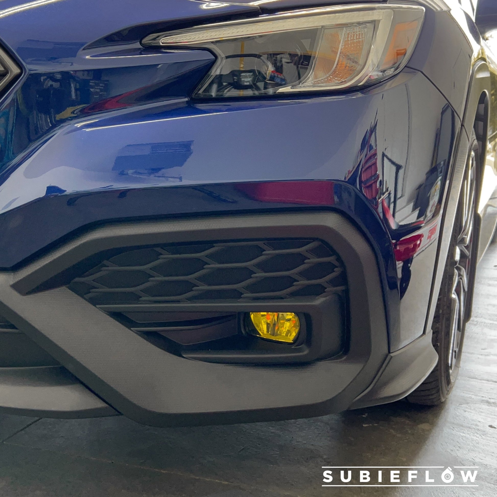 JDM Yellow Fog Light Overlays For 2004-2005 Subaru WRX STi - Precut Tint Film, Gloss Finish, Easy Install