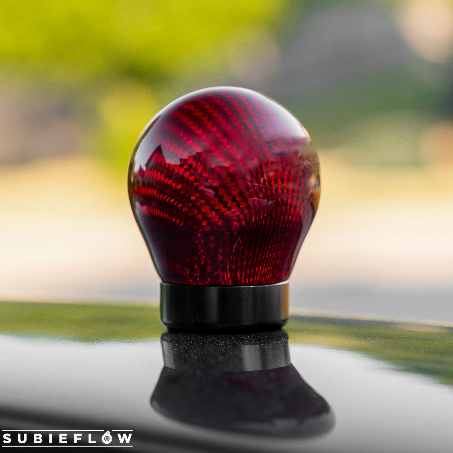 Weighted Red Carbon Fiber Shift Knobs - SubieFlow
